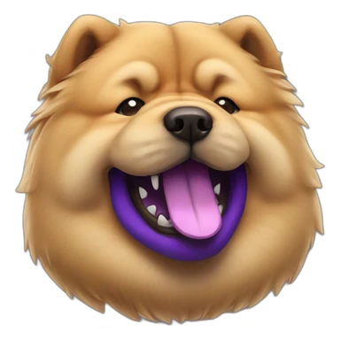 Chow chow dog with purple tongue sticker