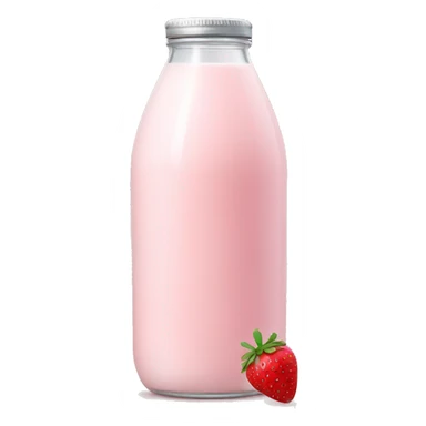 Strawberry milk in a soft pink bottle sticker