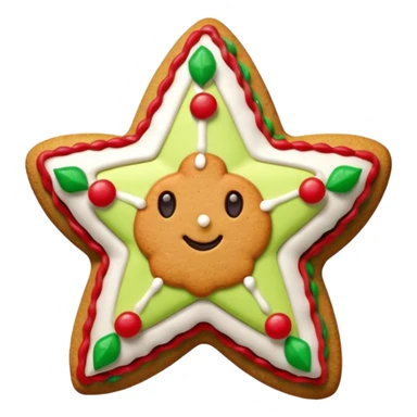 christmas ginger star cookie sticker