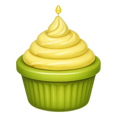 Erstelle eine Birne mit einem Stück geschmolzener Butter  sticker