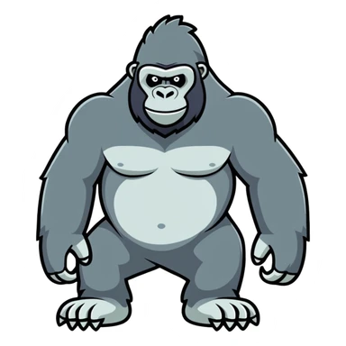 gorilla cartoonish sticker style sticker
