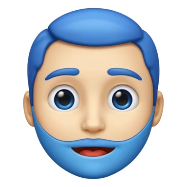 blue emoji face with a defined jawline sticker