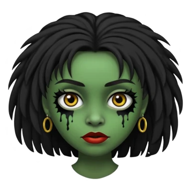 Faça uma menina de cabelo liso preto com franja zumbi cabelo longo  sticker