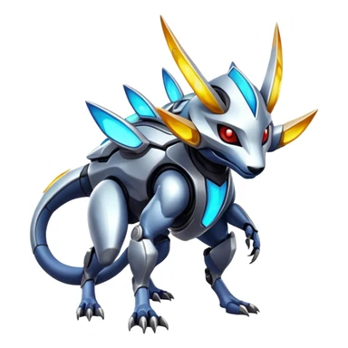  exotic modern cyber-Protogen-Fakémon-Pokémon-Vernid-creature sticker