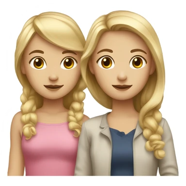 Blonde haired girl with a brown haired girl  sticker
