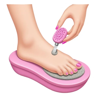 foot with pumice stone, pedicure sticker