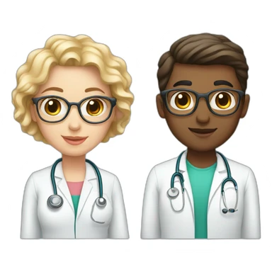 Young Neurologist and gynecologist in love sticker