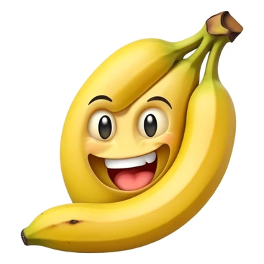 Evil banana smiling and angary  sticker