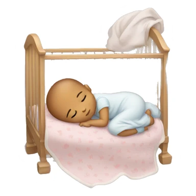 Baby sleeping in its crib sticker