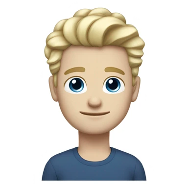 light curl blonde man blue eyed pale skin short side hairs sticker