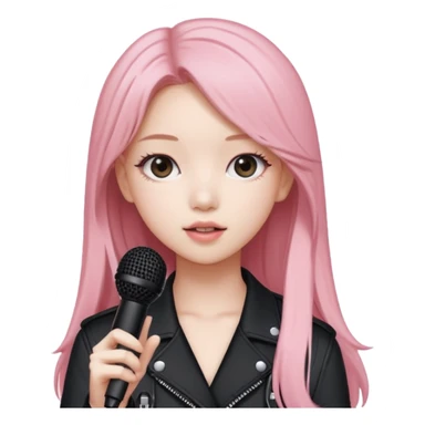 Blackpink Rosé mit Mikrofon in der Hand sticker