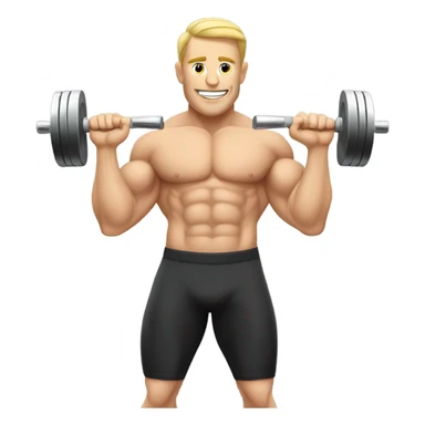 Muscular white man lifting weights in a gym sticker