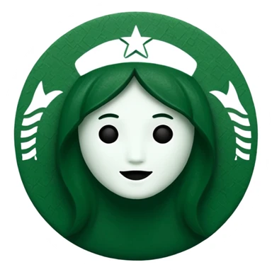 Star colored starbucks green, no face sticker