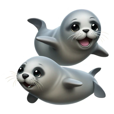 two seals flying like superheroes sticker