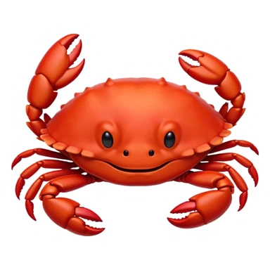 Meme-Worthy Cute Sleeping Red Crab Portrait Emoji, Head resting peacefully with a contented smile, showcasing a robust, vivid scarlet carapace and softly closed eyes in serene slumber, Simplified yet adorably endearing features, highly detailed, glowing with a soft, drowsy ocean light, high shine, relaxed and utterly lovable, stylized with an air of playful laziness, soft glowing outline, capturing the essence of a sleeping red crab that feels destined to become the next viral icon of adorable rest! sticker