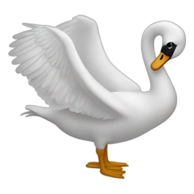 Swan bird left wing sticker
