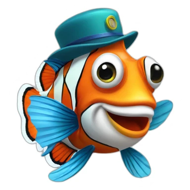 Clown fish with a casquette sticker