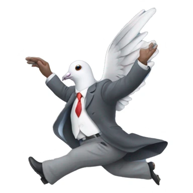 pigeon business man levitating sticker