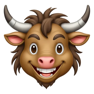 happy gnu joyful face sticker