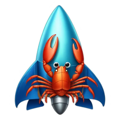A lobster wearing a space rocket hat sticker
