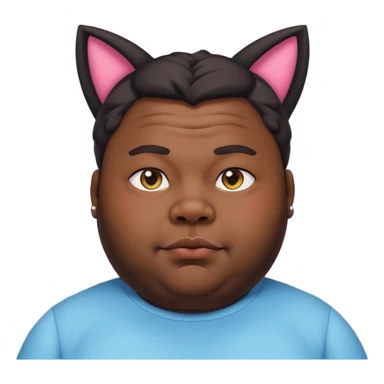 Fat black guy with cat ears sticker