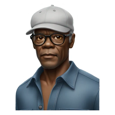hyper realistic samuel l jackson wearing shirt sticker