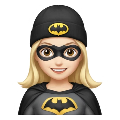 girl superhero with beanie batman sticker