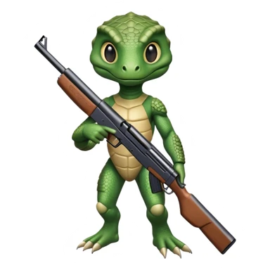reptilian humanoid with shotgun sticker
