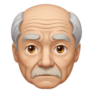 abuelo de pueblo serio y desconfiado con cuerpo busto sticker