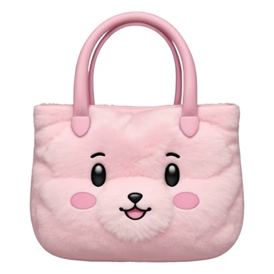 Aesthetic pink plush tote bag without face sticker