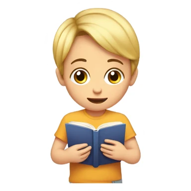 Child reading a book about butts sticker