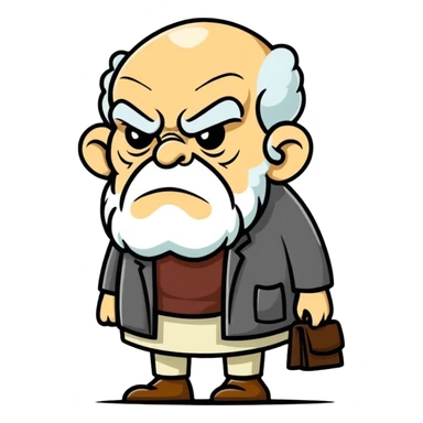 old grumpy person sticker