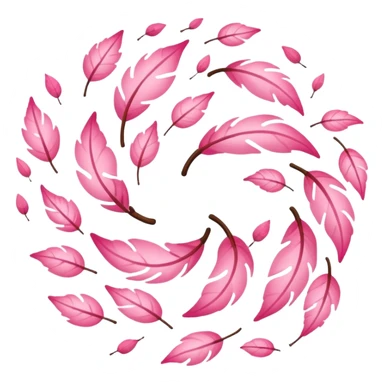 make sakura pink leaves falling sticker