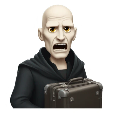 Lord Voldemort running away carrying a suitcase sticker
