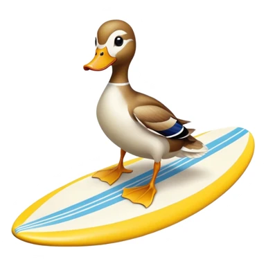 A duck on a surfboard  sticker