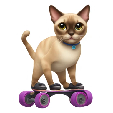 A cinnamon point Siamese cat roller scating sticker