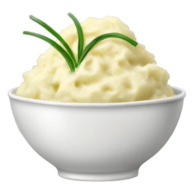 Mashed potatoes in a bowl with chives on top sticker