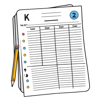 answer sheet with multiple choice selections, exam paper with answers sticker