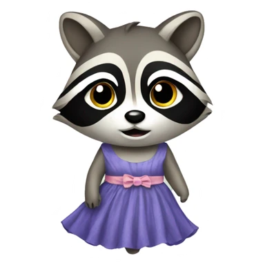 Raccoon wearing a dress sticker