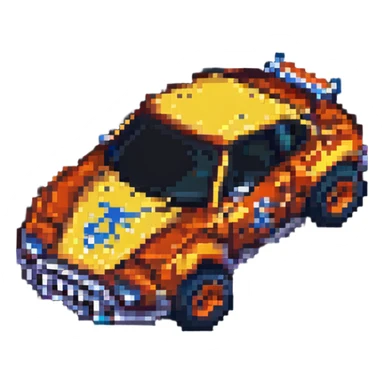Rocket League car pixel art style sticker