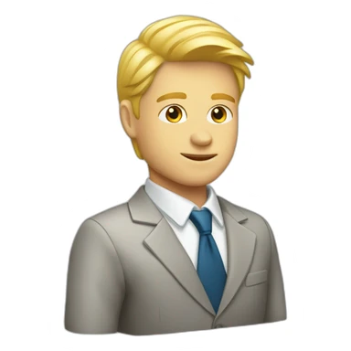 Young blond business man smart it b2b businesd sticker
