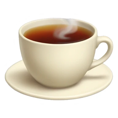 Steaming cup of black tea with cream with hearts emerging out of the steam sticker