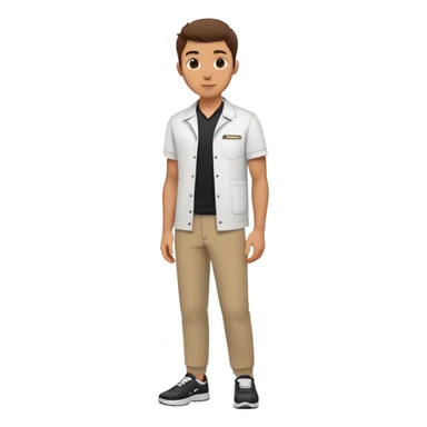 White collared shirts underneath Dark chino pants Comfortable sneakers/loafers Minimalist company logo pin on left chest Designed for outdoor mobility while maintaining professional cohesion. Need any specific adjustments?  sticker
