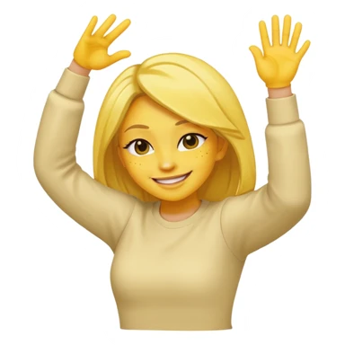 Dabbing women with yellow skin tone sticker