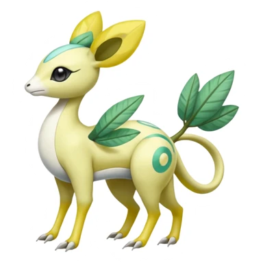 Tropical Exotic Meloetta-Leavanny-Gallade-Ampharos-Inteleon-Nidoqueen-Fakémon-Pokémon-hybrid-fusion-creature, full body sticker