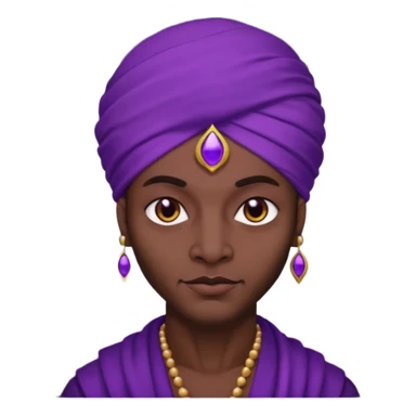 Con el planeta Saturno 🪐 (esto tiene que ser el elemento más importante) , un moro con turbante 👳🏾‍♂️ y la cara del diablo morada esta 😈  sticker