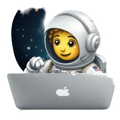 astronaut boy coding on the macbook sticker