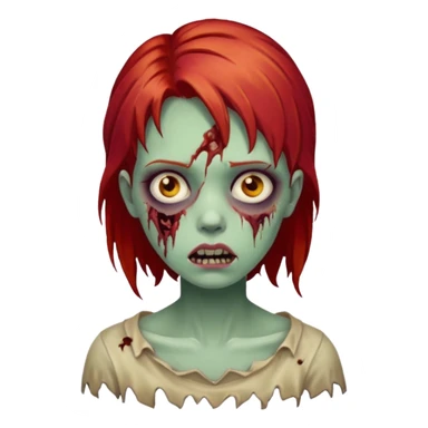 girl zombie with red hair sticker