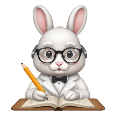 A rabbit doing Time-Intensive Manual Research sticker