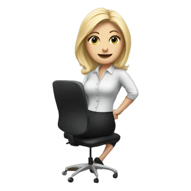 Blonde secretary in leggings at her desk sticker